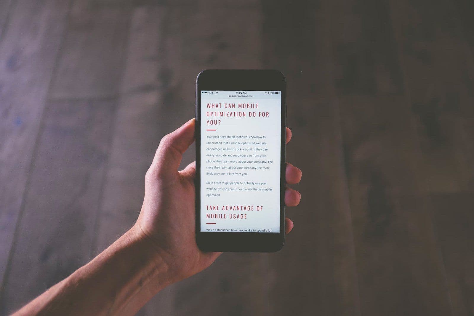 Mobile website optimization