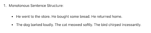 Monotonous ChatGPT sentences